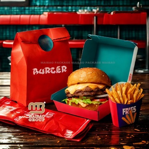 Caja de Almuerzo Desechable para Comida para Llevar, de Papel Kraft Ecológico, con Diseño de Impresión de Logotipo Personalizado, para Pollo y Comida Rápida - Product Image 1