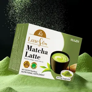 Amazon Venta caliente Matcha latte polvo Matcha Latte té verde en polvo bebida Premium colágeno Matcha latte mix
