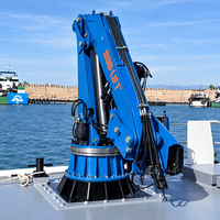 Promotion : Grue marine de 1 à 12 tonnes, grue de pont de navire hydraulique à flèche articulée de 10 tonnes pour environnements marins