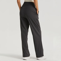 Nouveau automne régulier et étendu longueur droite poches latérales décontracté Joggers danse pantalon séchage rapide Yoga taille haute Flare pantalon