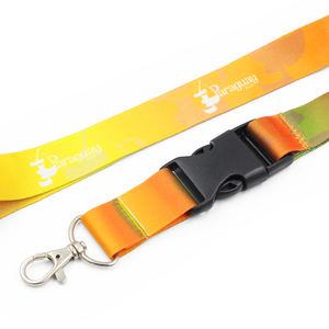 Usine en gros à bas <span class=keywords><strong>prix</strong></span> de haute qualité fait logo personnalisé en vrac imprimé cou polyester blanc lanière - Product Image 5