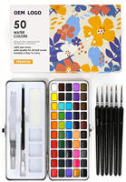 Boîte de Palette de Kit d'aquarelle personnalisée promotionnelle populaire de 50 couleurs pour les artistes amateurs amateurs et les amateurs de peinture