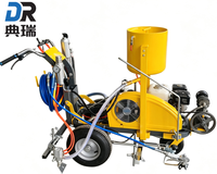 Machine de marquage routier à pulvérisation à froid à piston hydraulique DR015 avec distributeur pneumatique de billes de verre pour parkings, aéroports, etc.