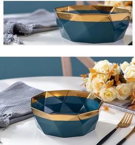 Plaque de cuisson domestique, plat à poisson vert foncé irrégulier nordique créative en céramique 35cm plaque en porcelaine résistante à la chaleur - Product Image 5