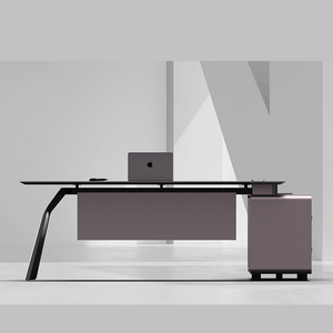 Commerical Luxury Simple Wooden Office Furniture L-Shaped Boss Office <b>Desks</b> Ceo Executive <b>Desk</b> - Product Image 2