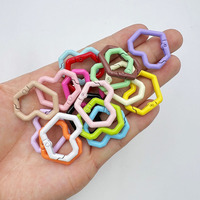 Porte-clés Cœur à ressort, mousqueton à clipser, crochets, boucles à ressort polygonales en forme de cœur, fermoirs, accessoires DIY pour portefeuilles, sacs à main et porte-clés