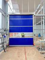 Porte roulante à grande vitesse en PVC avec cadre en acier inoxydable sanitaire de qualité supérieure et fenêtre de visualisation pour atelier de salle blanche pharmaceutique