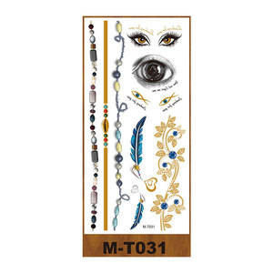 Autocollant de <span class=keywords><strong>tatouage</strong></span> au henné imprimé personnalisé, tatouages métalliques dorés imperméables, autocollant pour le corps et les mains, <span class=keywords><strong>tatouage</strong></span> temporaire pour femmes - Product Image 6