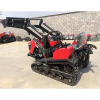 Traktor Crawler Kecil 50HP untuk Kebun dan Perkebunan, Mini Traktor dengan Rotary Tiller Plow dan Berbagai Mesin Pertanian