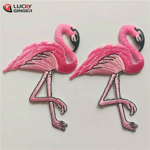 맞춤형 크기 플라밍고 패치 플라밍고 자수 다리미 패치에 플라밍고 자수 패치 다리미 - Product Image 3
