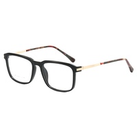 Monture de lunettes optiques unisexe classique en acétate TR90, forme carrée géométrique simple, rectangulaire, 5 couleurs, OEM ODM.