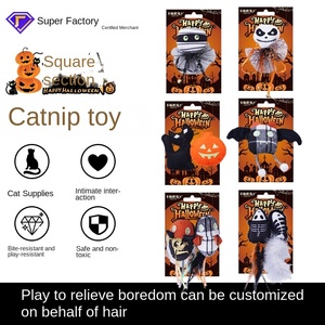 Nueva Llegada Resistente a Mordeduras Ratón de Halloween en Forma de Pluma de Felpa Gato Gatera Interactivo Juguete para Gatos Juego Diario - Product Image 3