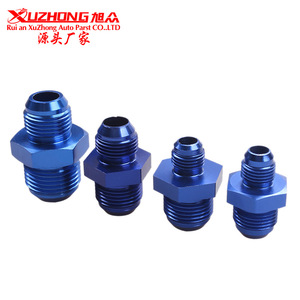 Conector de tubo de aceite de aluminio, adaptador roscado macho azul para modificación de automóviles, conectores para automóviles - Product Image 2