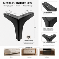 Pieds de meubles modernes en métal, robustes, pour canapé, armoire, table, lit, pièces de rechange décoratives, or et noir