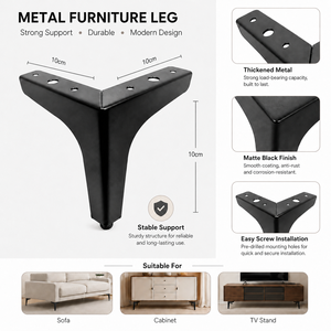 <span class=keywords><strong>Pieds</strong></span> de meubles modernes en métal, robustes, pour canapé, armoire, <span class=keywords><strong>table</strong></span>, lit, pièces de rechange décoratives, or et noir - Product Image 2
