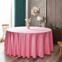 Nappe ronde de 120 pouces en tissu polyester jacquard floral lavable de luxe pour la décoration de fêtes, mariages et banquets