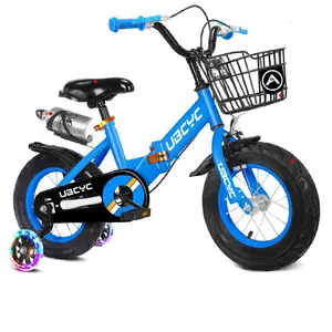 新款时尚儿童自行车女婴12 14 16英寸自行车折叠车架公主粉色带镜子儿童运动自行车