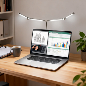 <span class=keywords><strong>Lámpara</strong></span> de Escritorio LED de Tamaño Largo con <span class=keywords><strong>Pinza</strong></span>, Enchufe USB Universal de 5V, 3 Colores Regulables, 92CM de Largo con 80CM de Altura - Product Image 2