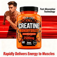 OEM/ODM Capsules de supplément de créatine monohydrate 100% pure personnalisables 2500mg favorisant la croissance musculaire et l'énergie, sans gluten