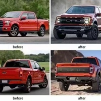Nouveaux kits de conversion de carrosserie pour Ford F-150 2015-2016 : Capot, Ailes, Phares, Feux arrière, Pare-chocs, Diffuseur en PP + Carbone Sec Brillant Twill
