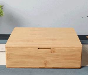 Boîte de rangement en bambou avec couvercle amovible, boîte de rangement combinée, boîte à bijoux avec 4 compartiments - Product Image 3