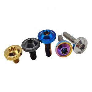 M6 M8 M10 رأس قرص التيتانيوم مسامير بأكسيد التصنيع باستخدام الحاسب الآلي المكسرات ومسامير التيتانيوم الخام <span class=keywords><strong>Gr5</strong></span> البراغي والتيتانيوم للدراجات النارية - Product Image 4