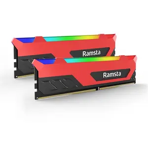 Ramsta ram rgb led ddr4 16gb * 2 ram 32gb 3200mhz, modelo de memória ram de iluminação, desktop