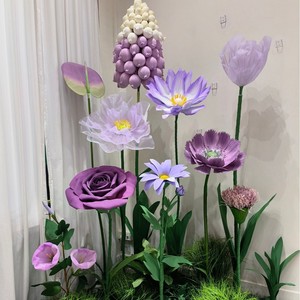 Vendita calda personalizzata <span class=keywords><strong>fiori</strong></span> artificiali viola di alta qualità moderna <span class=keywords><strong>fiori</strong></span> artificiali gruppo - Product Image 1