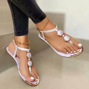 NOVEDAD DE VERANO 2025, Sandalias planas informales para mujer, talla grande 40-43, zapatos planos de <span class=keywords><strong>playa</strong></span> con punta abatible, zapatillas de tendencia de moda con plataforma, zapatillas sin cordones - Product Image 5