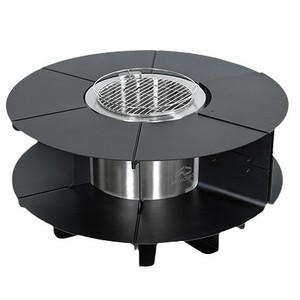 Table de feu en métal pour foyer de jardin extérieur en acier avec barbecue Patio Grill Bonfire et sans fumée - Product Image 1
