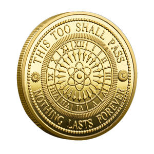 3D 浮雕镀金锌合金纪念币“一切都会过去的”主题 2 种颜色可选 哲学 EDC - Product Image 3