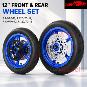 Juego de Ruedas Kenda de 12 Pulgadas, Color Azul, Supermoto, Llantas Tubeless para Carretera 90/90-12 120/70-12, Ruedas de Aleación para Bicicleta Eléctrica y Motocicleta - Product Image 3