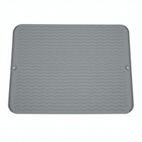 Grand tapis de séchage de vaisselle en silicone à motif ondulé, dessous de plat antidérapant résistant à la chaleur pour comptoir de cuisine, évier, facile à nettoyer, pliable