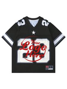 Camiseta de fútbol de manga corta holgada con gráfico y cuello en V para hombre, elegante camiseta de poliéster para Fitness, Impresión de transferencia por sublimación comprimida - Product Image 6