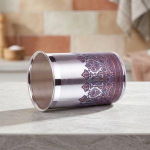 Cadeau pour adultes en acier inoxydable avec isolation en verre et motif floral oriental - Product Image 6
