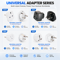 Adaptador de Viaje Universal Selamp Blanco, Tipo F para Reino Unido y UE, 16A 250V 3500W, Enchufe con Obturador de Seguridad IP20 para PC, Convertidor de Enchufe