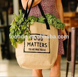 Sac fourre-tout en jute laminé naturel résistant à l'eau avec poignées solides - Product Image 4