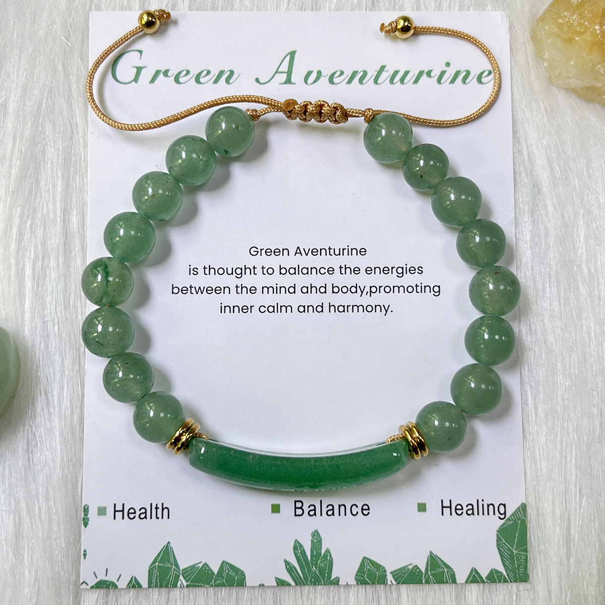Aventurine verte avec carte