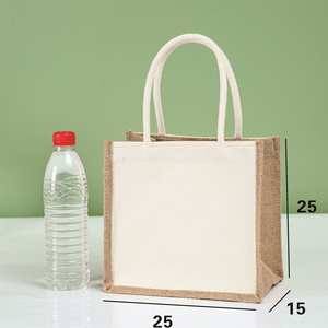 Sac fourre-tout brodé personnalisé en chanvre biologique ou en jute avec logo sérigraphié - Product Image 3