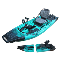 Nouveau Kayak Modulaire 2025 de 9,5 Pieds à Pédales, Kayak de Pêche Léger à Propulsion par Ailerons, Moteur, Plastique, Facile à Ranger