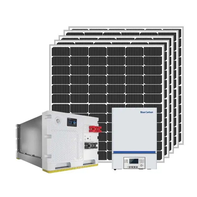 Sistema di energia solare domestico ibrido di progettazione completa del carbonio blu 5kw 10kw 20kw