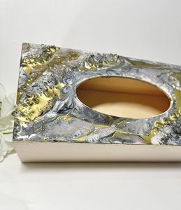 Caja de pañuelos hecha a mano con flores incrustadas, bolso de noche para mujer, para comedor, cocina, dormitorio, tocadores y decoración del hogar - Product Image 3