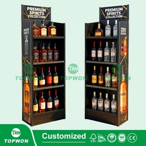 Estantes de exhibición de supermercado personalizados Estante de exhibición de <span class=keywords><strong>metal</strong></span> de 4 niveles Vino Cerveza Bebida Whisky Cócteles Licor Soporte de exhibición de <span class=keywords><strong>metal</strong></span> - Product Image 6