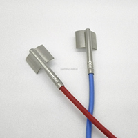 Sensor pipa pemasangan mudah disesuaikan kabel biru merah DS18B20 pengukur temperatur untuk pemantauan suhu presisi