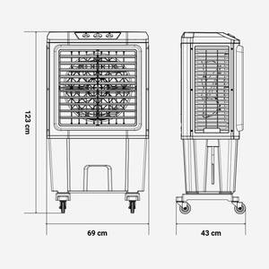 Aire Acondicionado TULUM 7080, 80L, Modo de Enfriamiento por Evaporación, Ahorro de Energía, Ventilador Portátil para Garaje, Bajo Ruido, Nuevo, Blanco Gris - Product Image 3