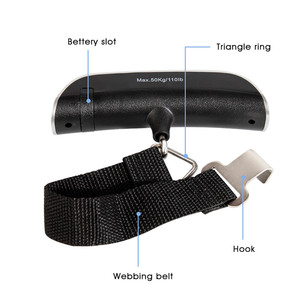 Stilvolle tragbare elektronische Hänge haken gepäck waage Neue Kapazität von 50kg/10g mit einer Genauigkeit von 0,1g, exaktes Gewichts messgerät für unterwegs - Product Image 6