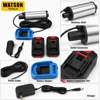Kit de pompe à eau portable sans fil, pompe de transfert d'eau électrique sans fil avec chargeur et 2 batteries
