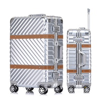 Ensemble de valises de voyage en aluminium avec poignée à bouton-poussoir