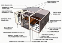 Villa préfabriquée extensible à montage facile avec une bonne isolation thermique, maison modulaire de luxe en bois grainé