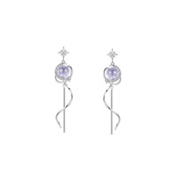 Boucles d'oreilles clous géométriques pour femmes, motif floral en éventail avec grappe de CZ blancs, plaqué or blanc 18 carats, bijoux de mode pour soirée